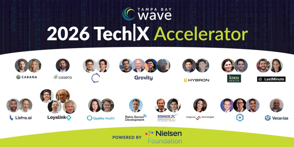 2026 TechX Accelerator cohort group photo — Tampa Bay Wave